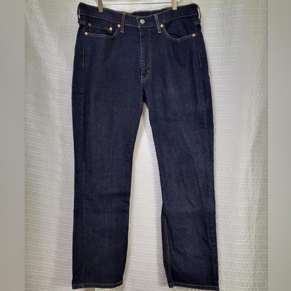 Levi's 514 Flex Straight Fit Jeans Dark Wash Blue Men's 38 (Actual 37x31) - Picture 10 of 11